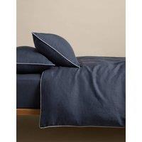 M&S Pure Linen 190gsm Bedding Set Navy