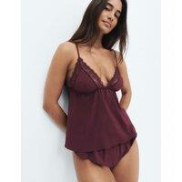 M&S Clara Papertouch Lace Cami Wine