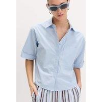 M&S Pure Cotton Collared Boxy Shirt Faded Blue