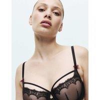 Boutique Magda Embroidery Wired Balcony Bra A-E Dark Chocolate