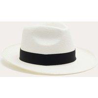M&S Textured Panama Hat White Mix