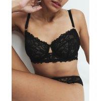 M&S Sabine Floral Lace Wired Balcony Bra F+ Black