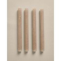 M&S 4 Pack Wax Dinner Candles Biscuit