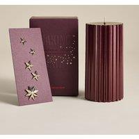 M&S Mandarin Clove & Cinnamon Pillar Candle with Star Pins Red Mix