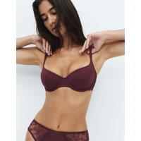 M&S Clara Papertouch Wired Scoop Demi Bra A-E Wine