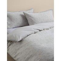 M&S Pure Cotton Floral Jacquard Bedding Set Grey Mix