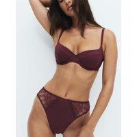 M&S Clara High Leg Knickers Wine