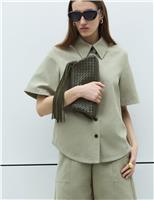 M&S Woven Clutch Bag Light Khaki