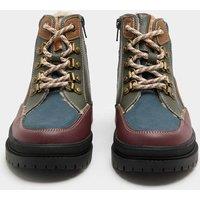 M&S Kids' Colour Block Lace Up Hiker Boots (6 Small-4 Large) Navy Mix