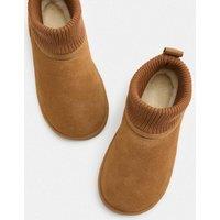 M&S Kids' Suede Pull-On Ankle Boots (4 Small - 6 Large) Tan
