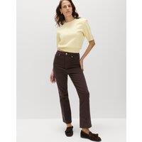 M&S High Waisted Kickflare Cropped Jeans Bitter Chocolate