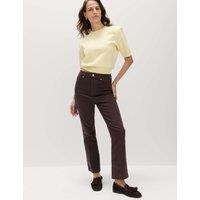 M&S High Waisted Kickflare Cropped Jeans Bitter Chocolate