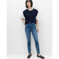 M&S Ivy High Rise Skinny Ankle Grazer Jeans Medium Indigo