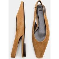 M&S Suede Flat Chisel Toe Slingback Shoes Light Tan