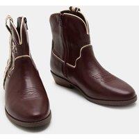 M&S Kids' Floral Western Ankle Boots (4 Small-6 Large) Berry