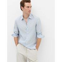 M&S Slim Fit Pure Linen Shirt Light Chambray