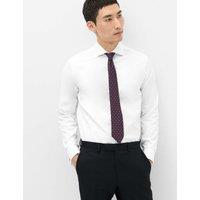 M&S SARTORIAL Extra Slim Fit Luxury Cotton Twill Shirt White