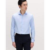 M&S SARTORIAL Extra Slim Fit Luxury Cotton Twill Shirt Blue