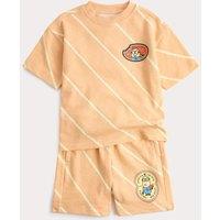 M&S 2 Piece Pure Cotton Minions Striped Outfit (2-8 Yrs) Light Apricot