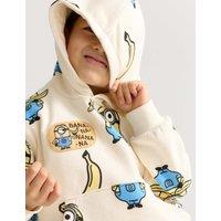 M&S Cotton Rich Minions Graphic Hoodie (2-8 Yrs) Cream Mix