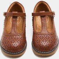 M&S Kid's Heritage Bow T-Bar Shoes (4 Small - 2 Large) Tan