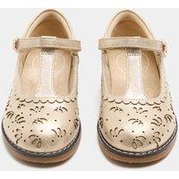 M&S Kid's Heritage Bow T-Bar Shoes (4 Small - 2 Large) Gold Mix
