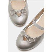 M&S Kids' Heart Keyhole Ballet Pumps (4 Small - 2 Large) Silver