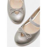 M&S Kids' Heart Keyhole Ballet Pumps (4 Small - 2 Large) Silver