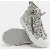 M&S Kids' Glitter Charm High Tops (4 Small - 2 Large) Silver Mix