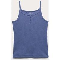 M&S Cotton Rich Pyjama Top (6-16 Yrs) Navy