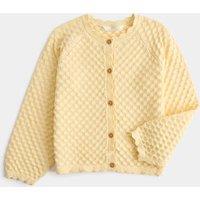 M&S Pure Cotton Pointelle Cardigan (2-8 Yrs) Pale Yellow