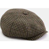 M&S Pure Wool Dogstooth Baker Boy Hat Khaki Mix