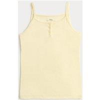 M&S Cotton Rich Pyjama Top (6-16 Yrs) Pale Yellow