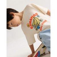 M&S Pure Cotton Minions Banana Graphic T-Shirt (2-8 Yrs) Light Cream