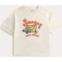 M&S Pure Cotton Minions Banana Graphic T-Shirt (2-8 Yrs) Light Cream