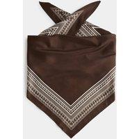 M&S Satin Triangle Printed Neckerchief Brown Mix