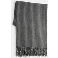 M&S Pinstripe Tassel Scarf Grey Mix