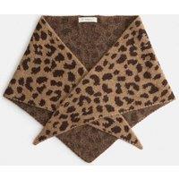 M&S Jacquard Animal Print Triangle Scarf Brown Mix