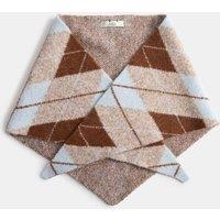 M&S Argyle Triangle Scarf with Wool Blue Mix