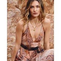 Per Una Paisley V-Neck Midaxi Skater Dress Pink Mix