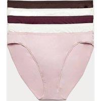 M&S 5pk Microfibre High Leg Knickers Bitter Chocolate