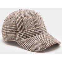 M&S Checked Baseball Hat with Wool Natural Mix