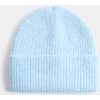 M&S Rib Fluffy Beanie Hat Blue