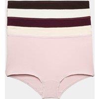 M&S 5pk Cotton Lycra High Rise Shorts Bitter Chocolate