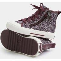 M&S Kids' Glitter Charm High Tops (4 Small - 2 Large) Berry