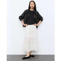 Autograph Embroidered Maxi Circle Skirt Light Cream