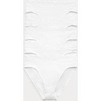 M&S 5pk Cotton Lycra High Leg & Lace Knickers Dusky Pink