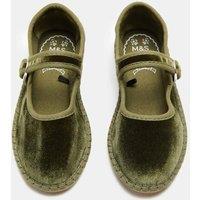 M&S Kids' Stitch Sole Ballet Pumps (4 Small - 2 Large) Dark Green