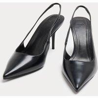 M&S Stiletto Heel Pointed Sling Back Shoes Black