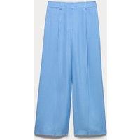Autograph Tailored Wide Leg Trousers with Wool True Blue